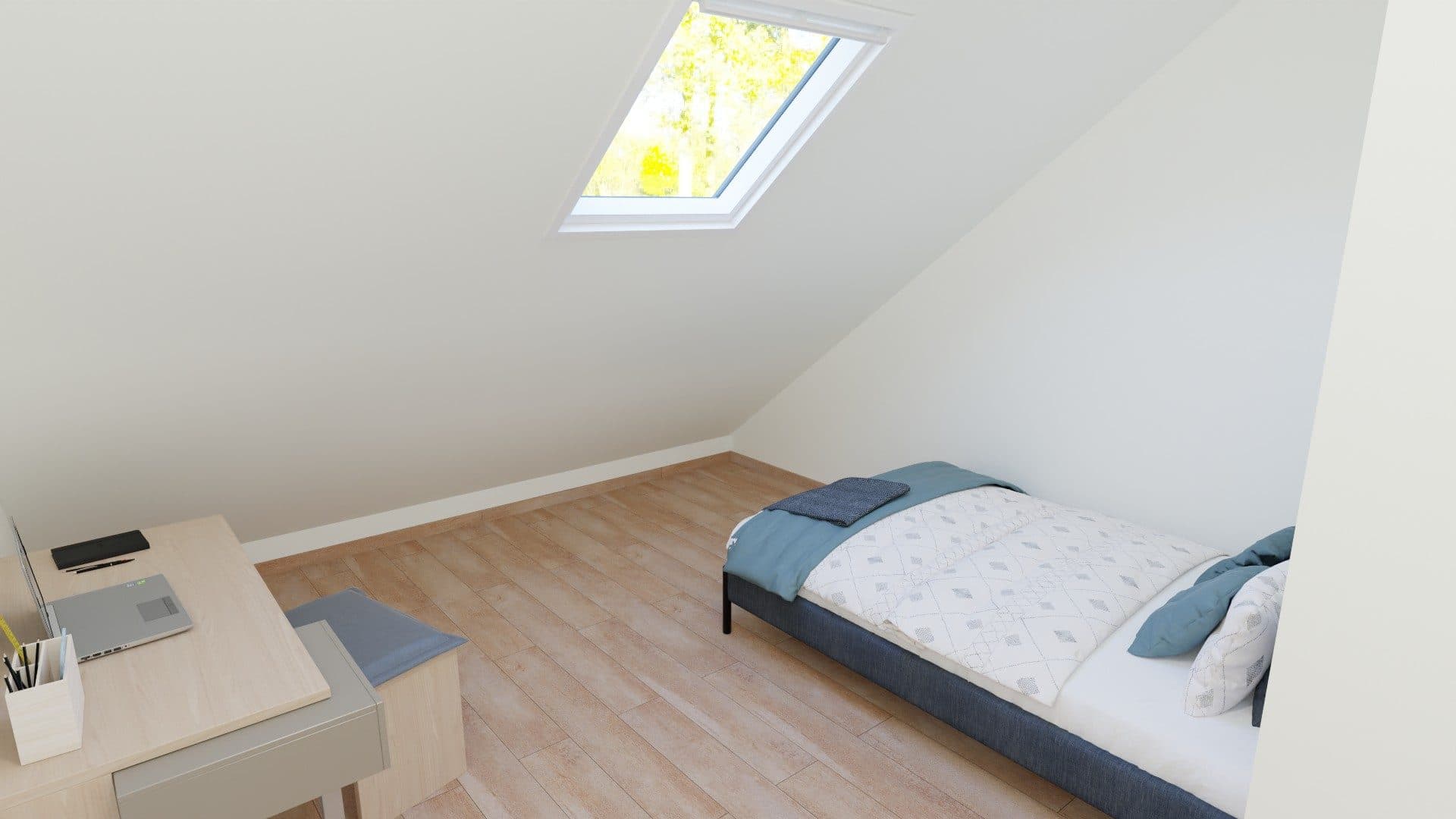 3D render: Tweede slaapkamer