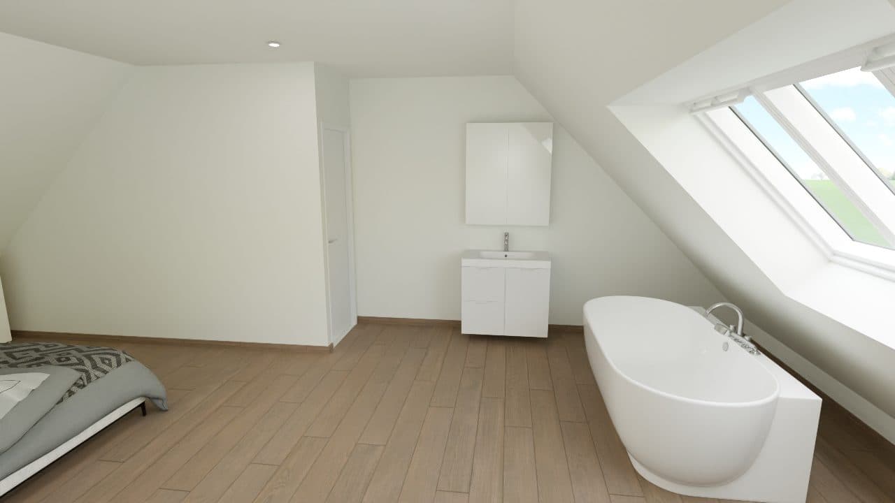 3D render: Bad en lavabo